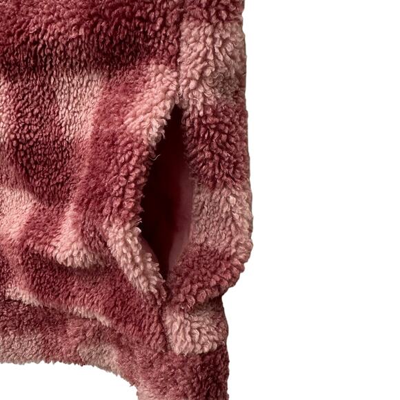 Beach Riot Laurie Buffalo Check Plaid Sherpa Berry Shacket Shirt Jacket M - Picture 3 of 7